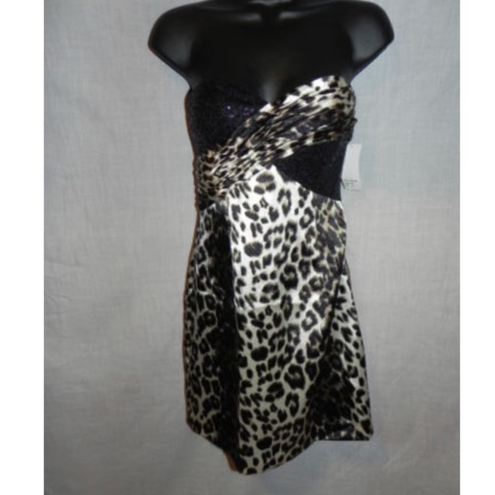Hailey Strapless Dress Size 2 Animal Print NWT